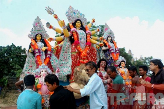 Durga Puja ends with idol immersion, tearful adieu to Goddess Durga at Dashamighat